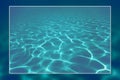Underwater background white border frame, water surface blank text box Royalty Free Stock Photo