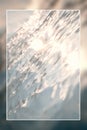 Underwater background white border frame, water surface blank text box Royalty Free Stock Photo