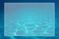 Underwater background white border frame, water surface blank text box Royalty Free Stock Photo