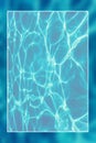 Underwater background white border frame, water surface blank text box Royalty Free Stock Photo