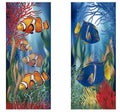 Underwater banners tropical fish, vector