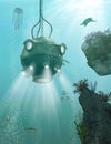 Underwater bathysphere deep diving device