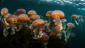 The underwater beauty in nature fish, coral, and tentacles generated by AI