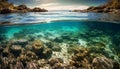 Underwater beauty Tropical fish swim in transparent seascape, coral reef generated by AI Royalty Free Stock Photo