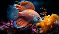 Underwater beauty vibrant colors, motion, swimming, clown fish, coral generated by AI Royalty Free Stock Photo