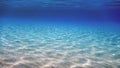 Underwater Blue Ocean, Sandy sea bottom Underwater background Royalty Free Stock Photo