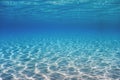 Underwater Blue Ocean, Sandy sea bottom Underwater background Royalty Free Stock Photo