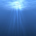 Underwater Blue Ocean, Sandy sea bottom Underwater background Royalty Free Stock Photo