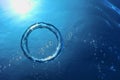 Underwater Bubble Ring Ascends towards the Sun