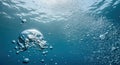 Underwater Bubbles Blue Water Background, Abstract, Ocean, Freshness Royalty Free Stock Photo