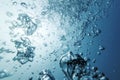 Underwater Bubbles with Sunlight, Underwater Background Bubbles Royalty Free Stock Photo