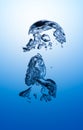 Underwater bubbles on white blue background Royalty Free Stock Photo