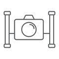 Underwater camera thin line icon, diving