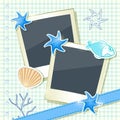 Underwater Card with Blank Photo Frames Royalty Free Stock Photo