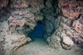 Underwater cave on the reef Royalty Free Stock Photo