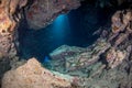 Underwater cave on the reef Royalty Free Stock Photo