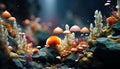 Underwater close up reveals multi colored coral reef beauty in nature generated by AI Royalty Free Stock Photo