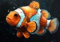 Underwater with colorful clown fish. AI generated