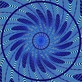 trapped air bubble underwater in turquoise and dark blue spinning spiral design