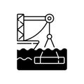 Underwater construction black linear icon
