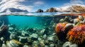 Underwater Coral View Near Argentina: A Whistlerian Panorama Royalty Free Stock Photo