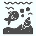 Underwater depths solid icon. Marine life illustration isolated on white. Underwater environment glyph style design