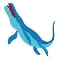 Underwater dinosaur car icon, cartoon style