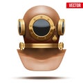 Underwater diving helmet. Vector Illustration