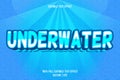 Underwater editable text effect 3 dimension emboss cartoon style
