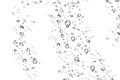 Underwater effervescent sparkling oxygen bubbles in water on white background. Soda pop. Fizzy sparkles in water, sea Royalty Free Stock Photo