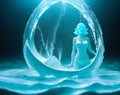 underwater, fairy in form of water, faerie, magic faery. Generative ai