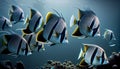 Underwater fish reef nature animal blue water ,generative AI