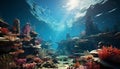 Underwater fish reef, nature animal water coral scuba diving generated by AI Royalty Free Stock Photo