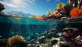 Underwater fish reef, nature coral water, animal deep scuba diving generated by AI Royalty Free Stock Photo
