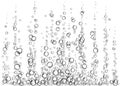 Underwater fizzing air bubbles or effervescent drink.