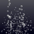 Underwater Fizzing Air Bubbles Vector. Deep Water. Circle And Liquid, Light Design. Fizzy Sparkles In Sea, Ocean