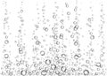 Underwater fizzing air bubbles or soda pop on white background