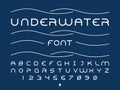 Underwater font. Vector alphabet