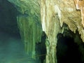 Underwater formations in the Dos Ojos cenote near Tulum Royalty Free Stock Photo