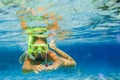 Underwater girl snorkeling Royalty Free Stock Photo