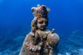 Underwater grotto of the holy child Jesus in a shallow coral reef Royalty Free Stock Photo