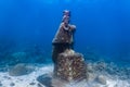 Underwater grotto of the holy child Jesus in a shallow coral reef Royalty Free Stock Photo