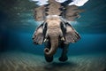 Underwater image of an elephant swimming in water Royalty Free Stock Photo