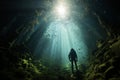 Underwater images capturing divers and marine biologists exploring the Laminaria japonica habitats, revealing the intricate beauty