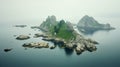 Eerily Realistic Rocky Island In Terragen Archipelago Photo