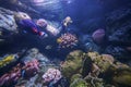 Underwater marine sea life coral reef and fish Royalty Free Stock Photo