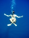 Underwater meditation Royalty Free Stock Photo