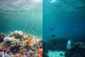 Underwater Menace Plastic Pollution in the Ocean. Generative AI