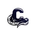 Kraken Octopus Logo Letter C design