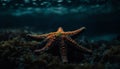 Underwater, nature beauty starfish, fish, reef, sea life, aquatic generated by AI